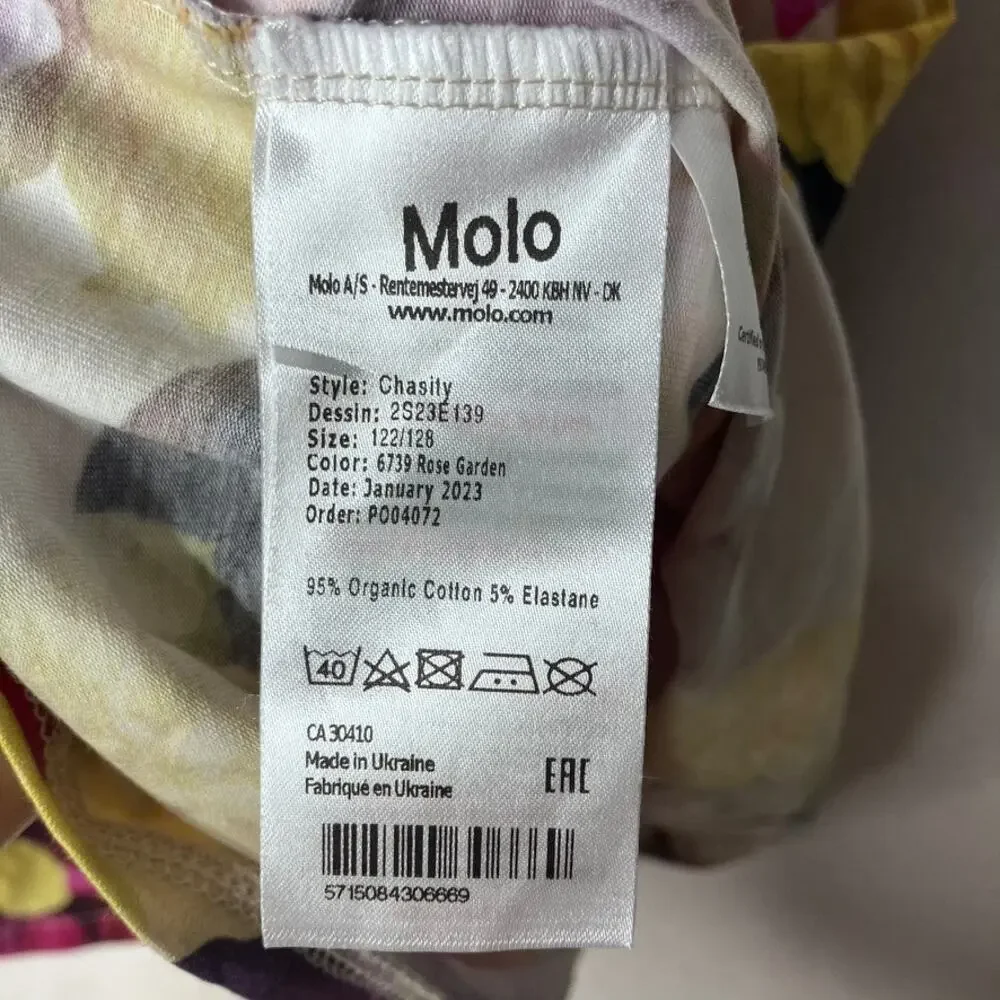 Molo Organic Cotton Floral Dress 7/8 Girls Chastity Rose